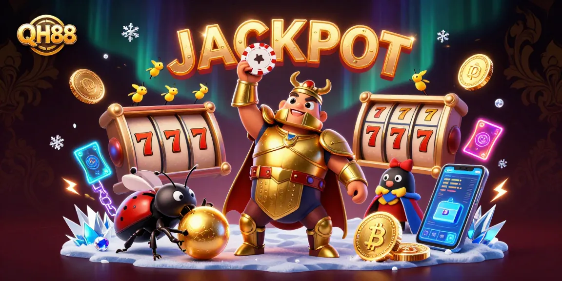 Win big with QH88's jackpot action featuring an armored beetle champion.