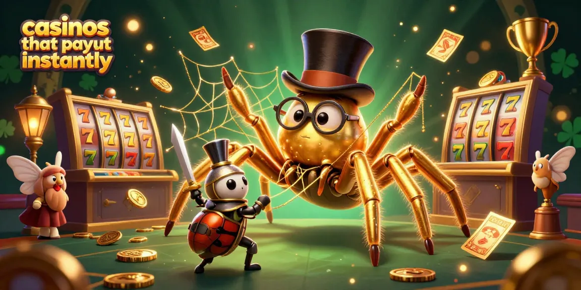 Explore casinos that payout instantly, showcasing vibrant visuals with a dynamic 3D illustration of games.