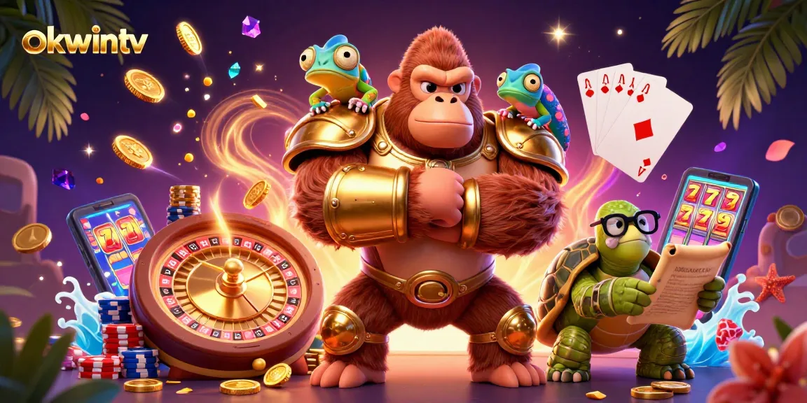 Engage with okwintv's exciting live casino scene featuring dynamic game elements and vibrant characters.