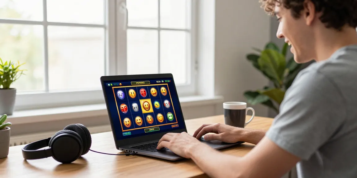 Pengguna menikmati permainan slot online Super59 link alternatif di ruang kerja rumah yang nyaman.