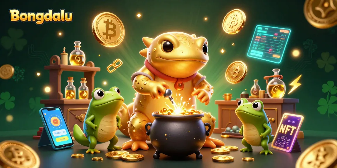 Bongdalu showcases a golden salamander alchemist creating digital wealth in an enchanting 3D scene.