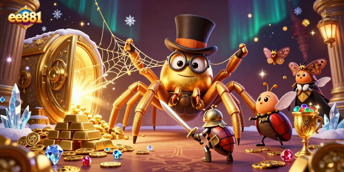 Engage with the thrilling atmosphere of ee881, where a brave beetle knight faces a golden tarantula in a dynamic casino scene.